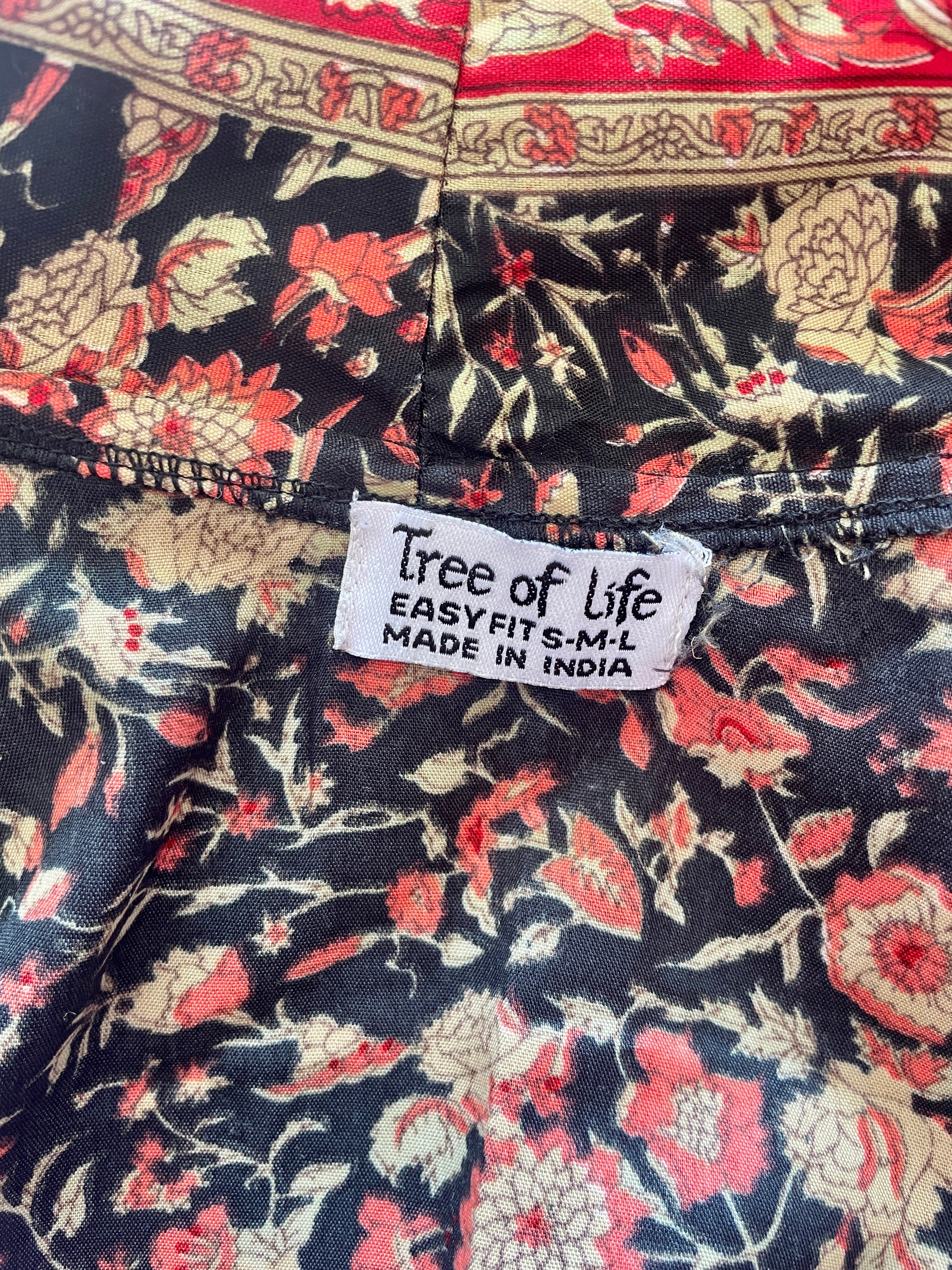 Tree Of Life Floral Wrap Kimono Dress / Robe