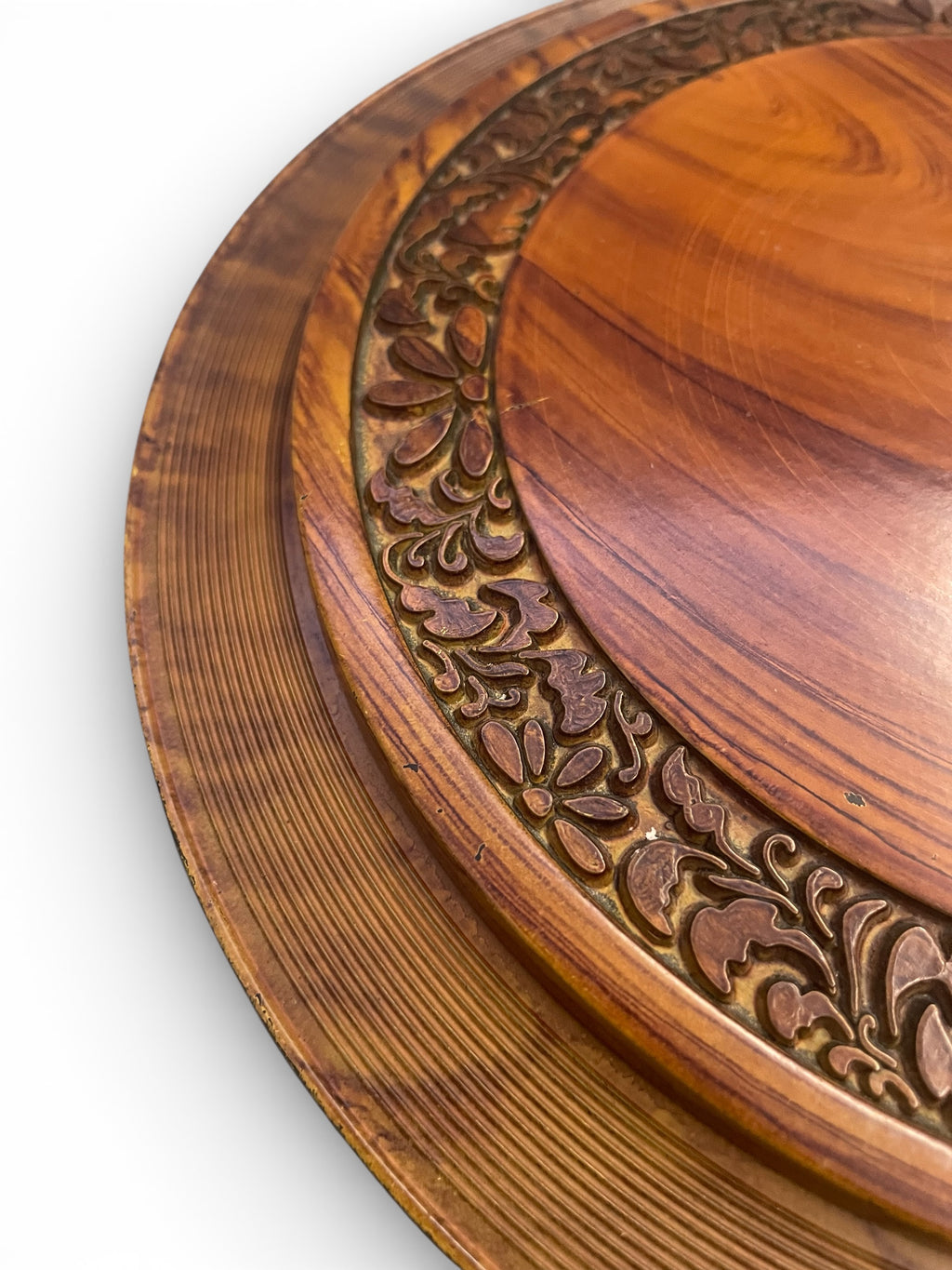 Wood look relish sectional tray with lid