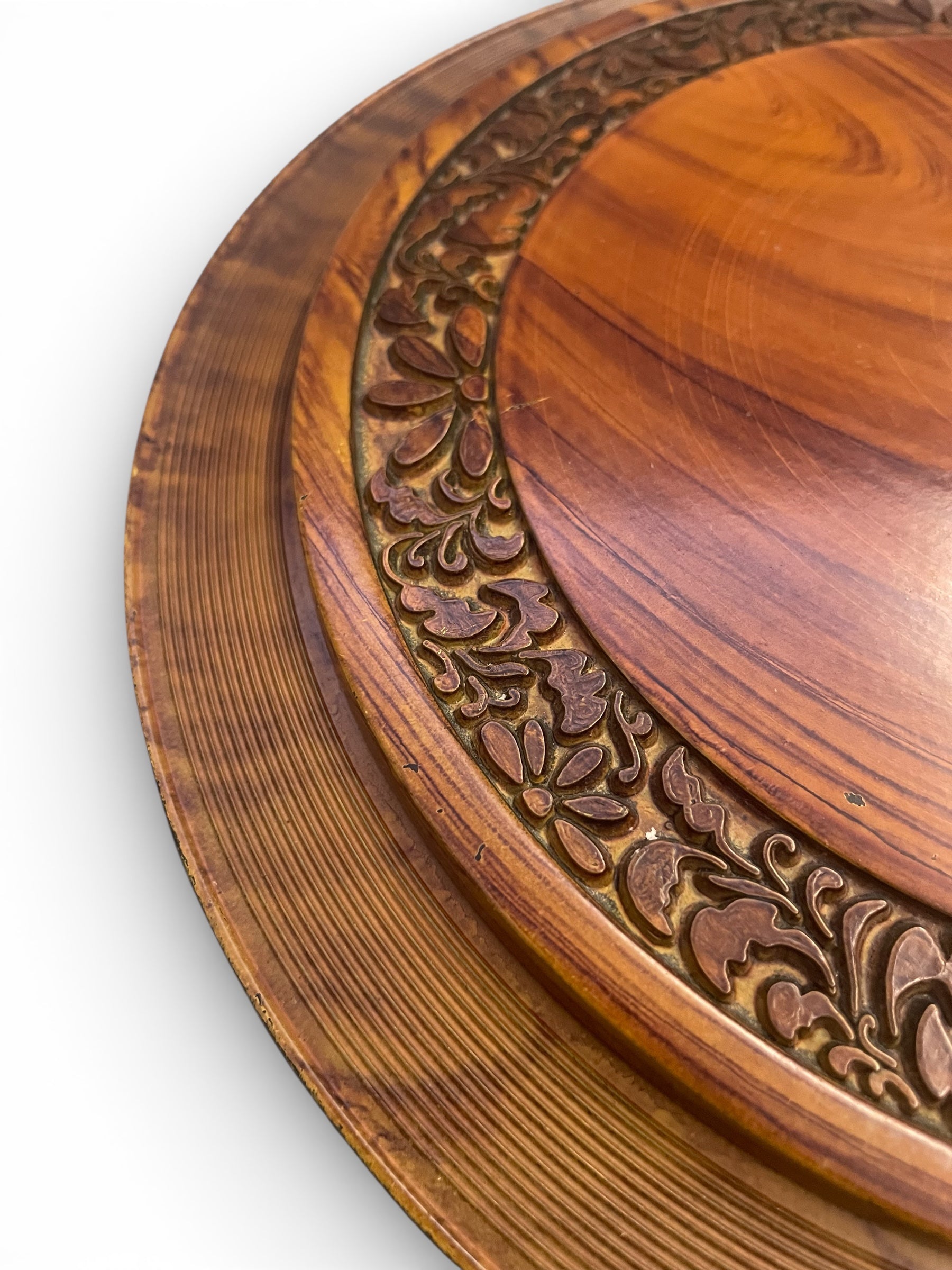 Wood look relish sectional tray with lid