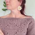 Crochet Daisy Earrings - Off white Made to Order
