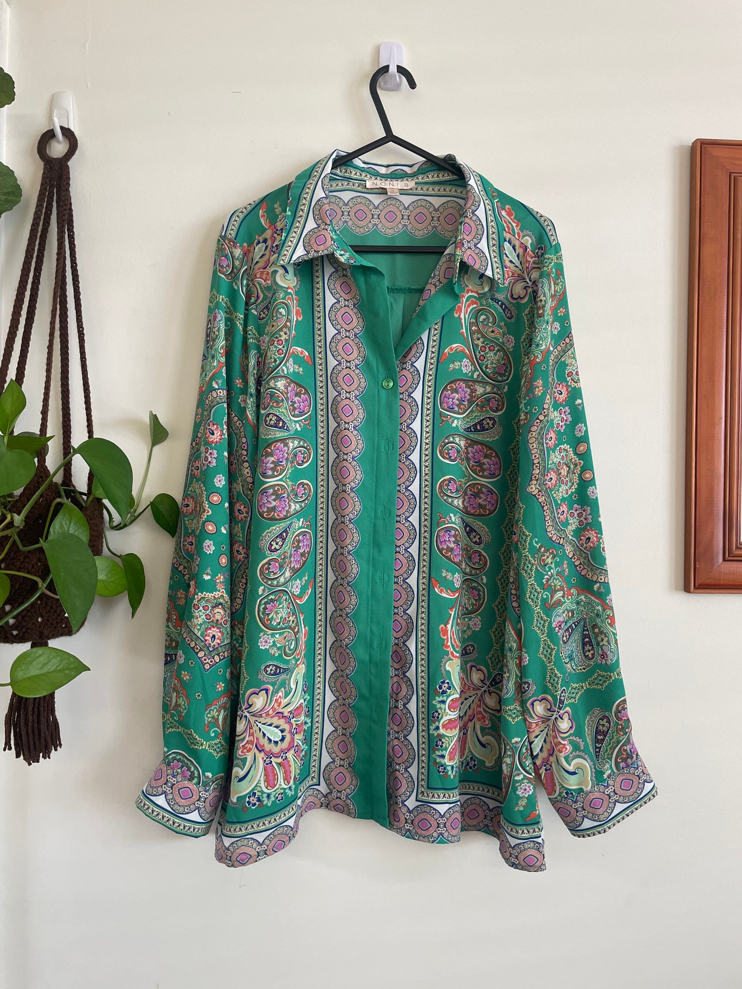 Retro Paisley Button up Blouse Sz 12