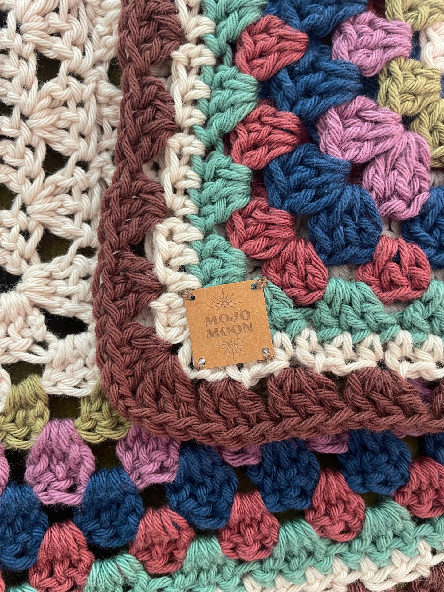 Mojo Moon Crochet Retro Cotton Cardigan Multicolour