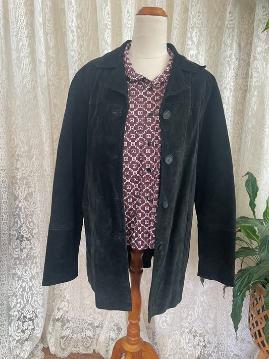 Black suede jacket Sz 12