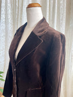 Vintage 90s N&B Classic Brown Velvet Blazer (Made in Spain) - Size AU 12