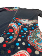Bold pattern asymmetric mini dress/top
