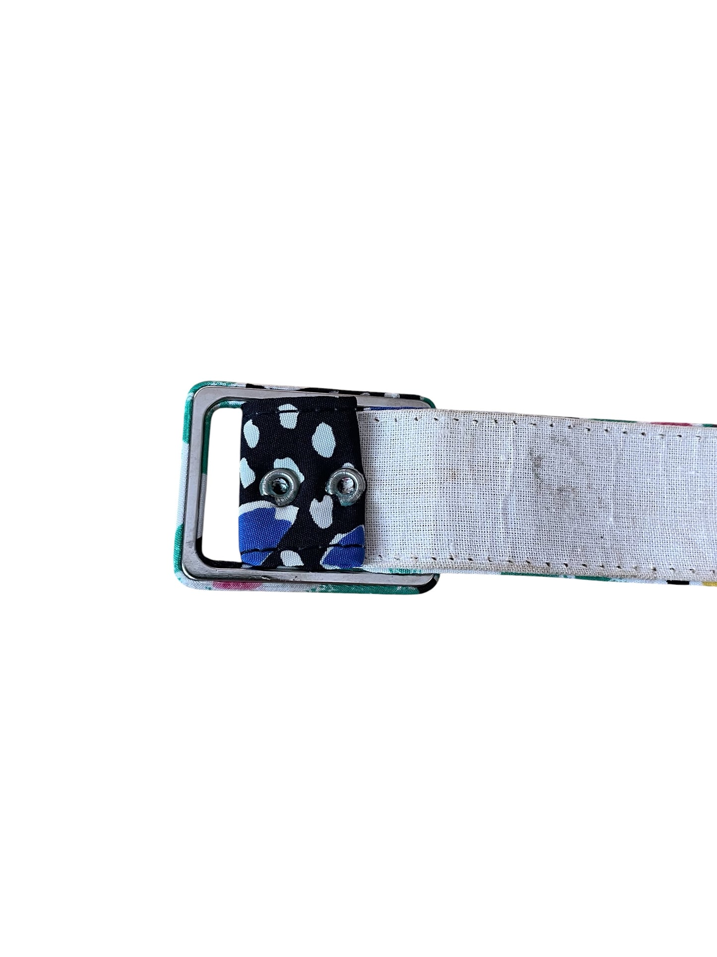 80s Vibrant Abstract Floral Fabric Belt