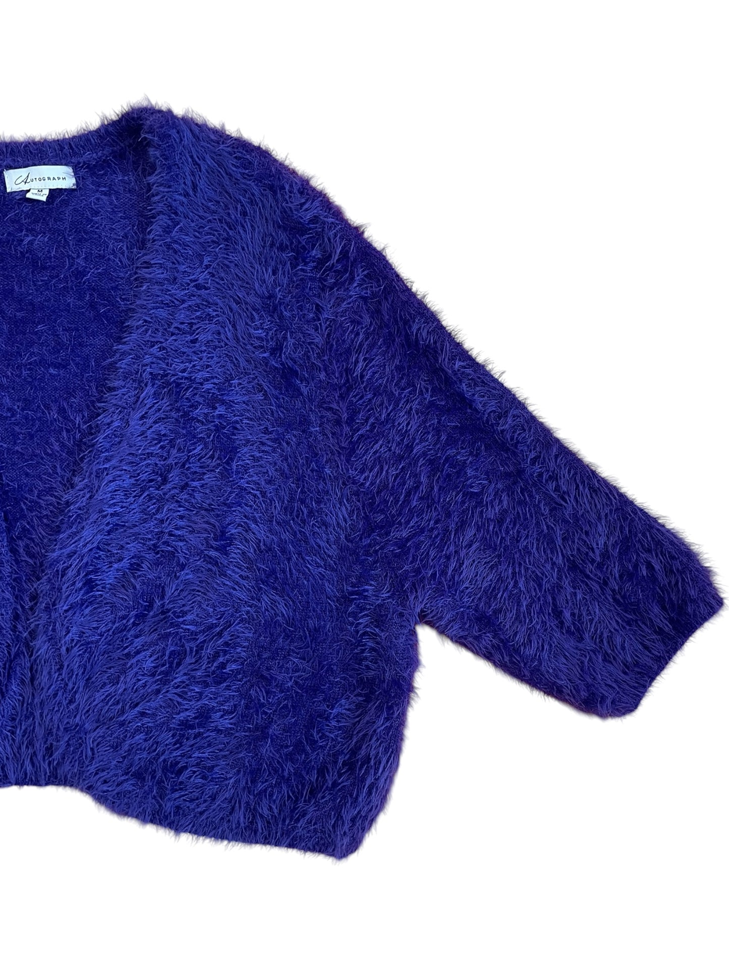 Purple Fluffy 1/2 sleeve Cropped Bolero