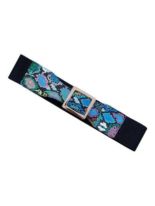 Multicolour Snake Skin Pattern Corset Belt