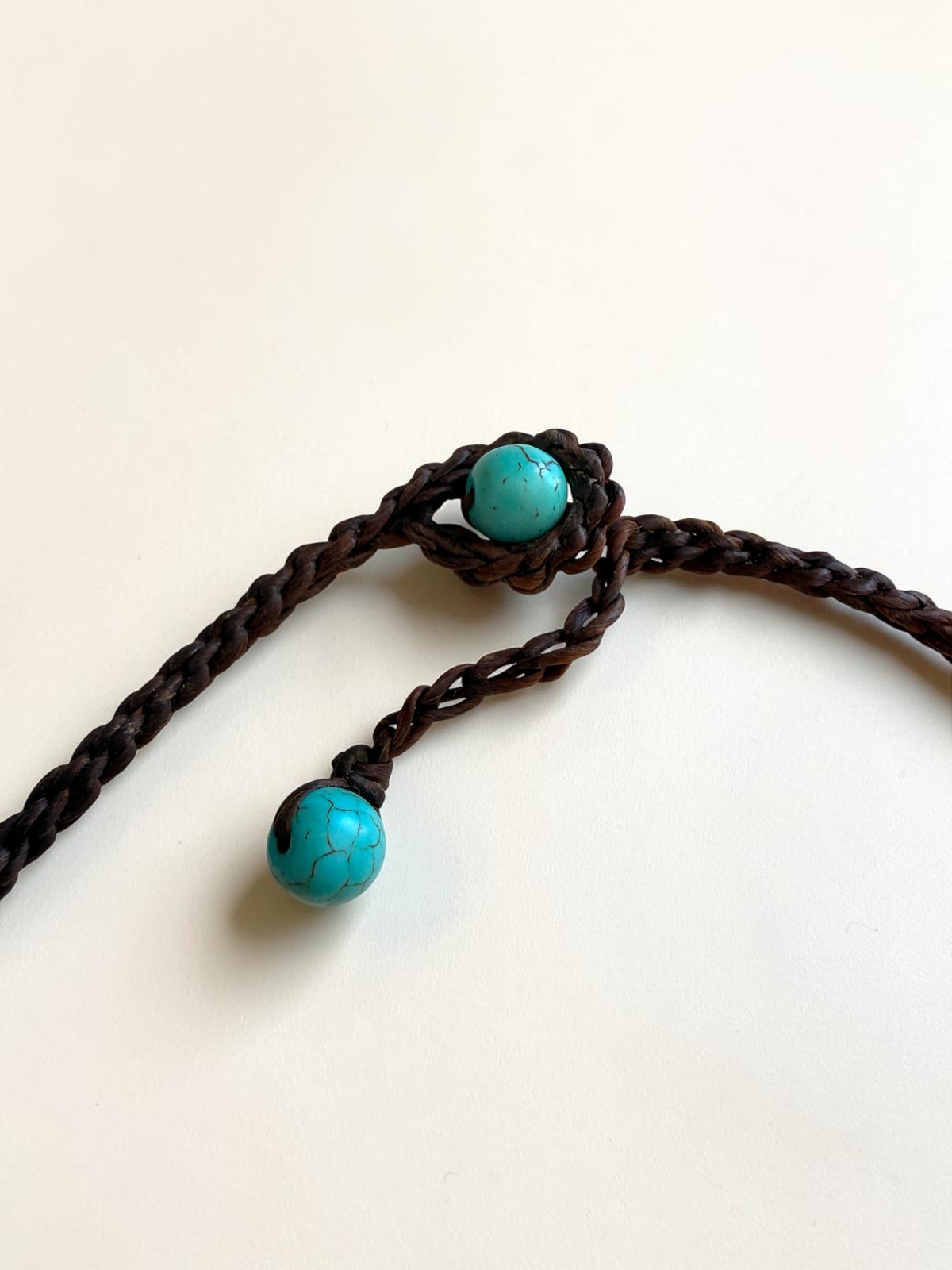 Vintage Y2K Boho Macrame Statement Necklace - Turquoise Howlite Bib Choker