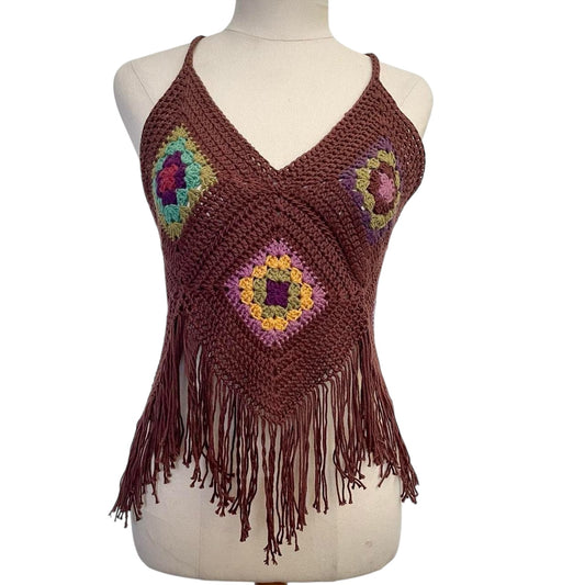 Crochet Granny Square Tie Top
