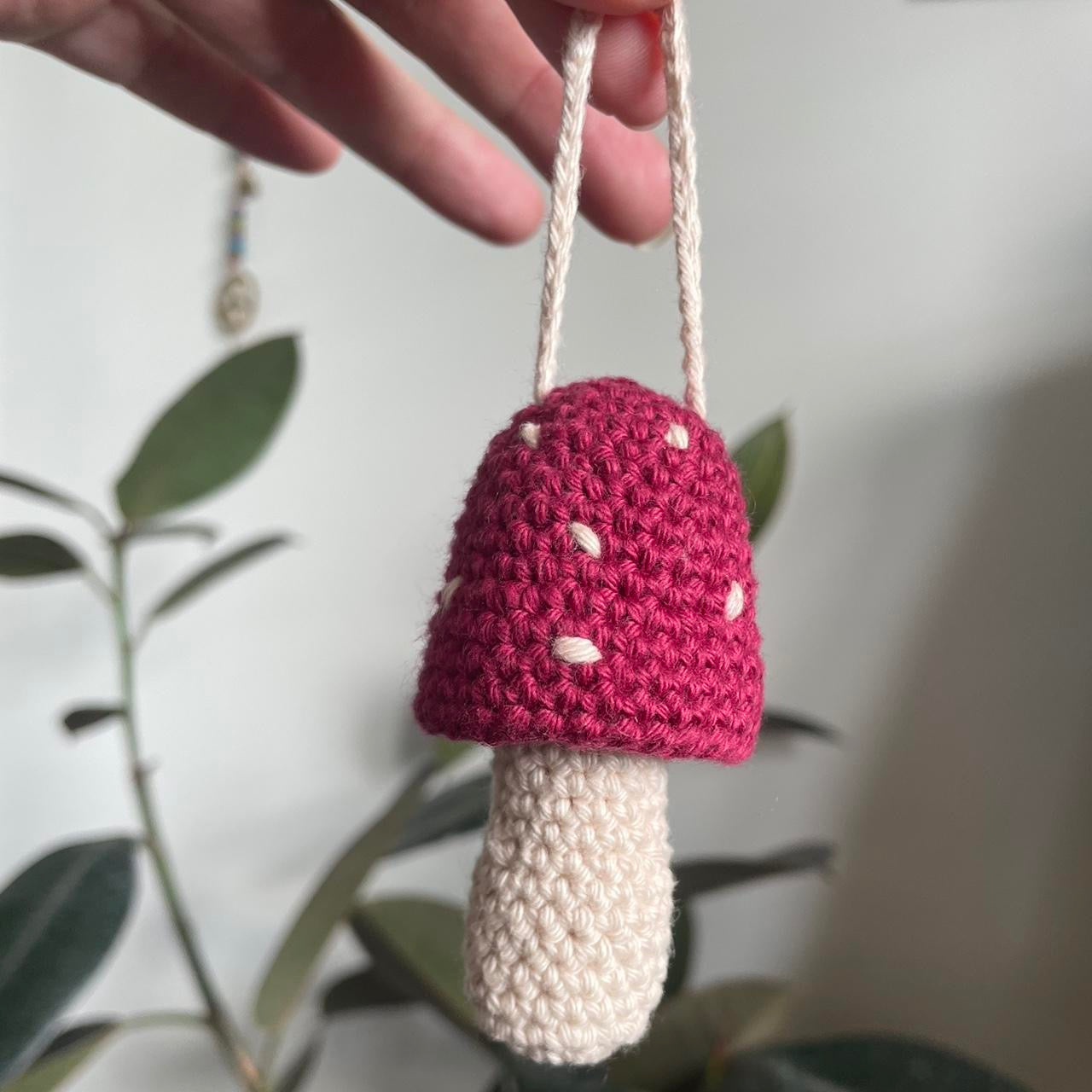 Crochet Mushroom Stash Necklace