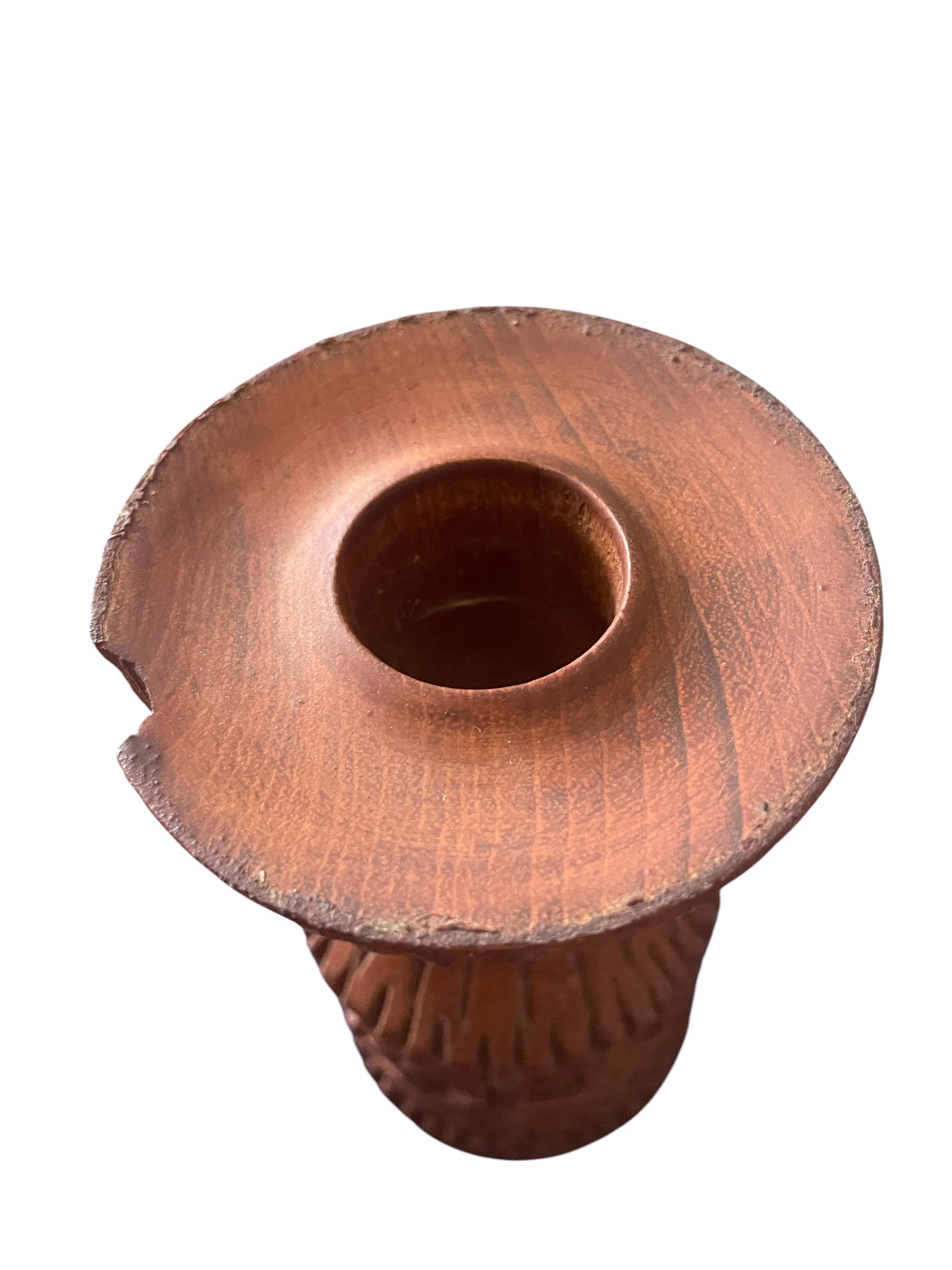 Hand carved Wooden Candle Holder