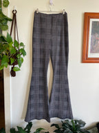 Plaid & Houndstooth Stretch Flare Pants