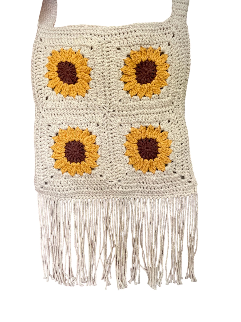 Crochet Sunflower Tote Bag