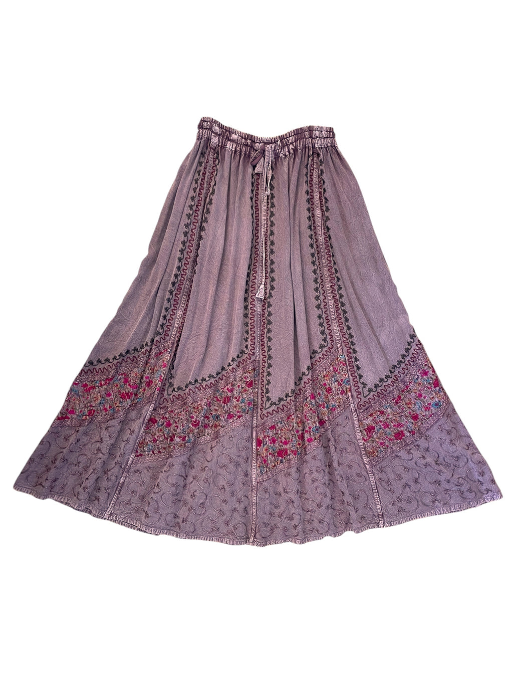 Indian Embroidered & Patch Maxi Skirt