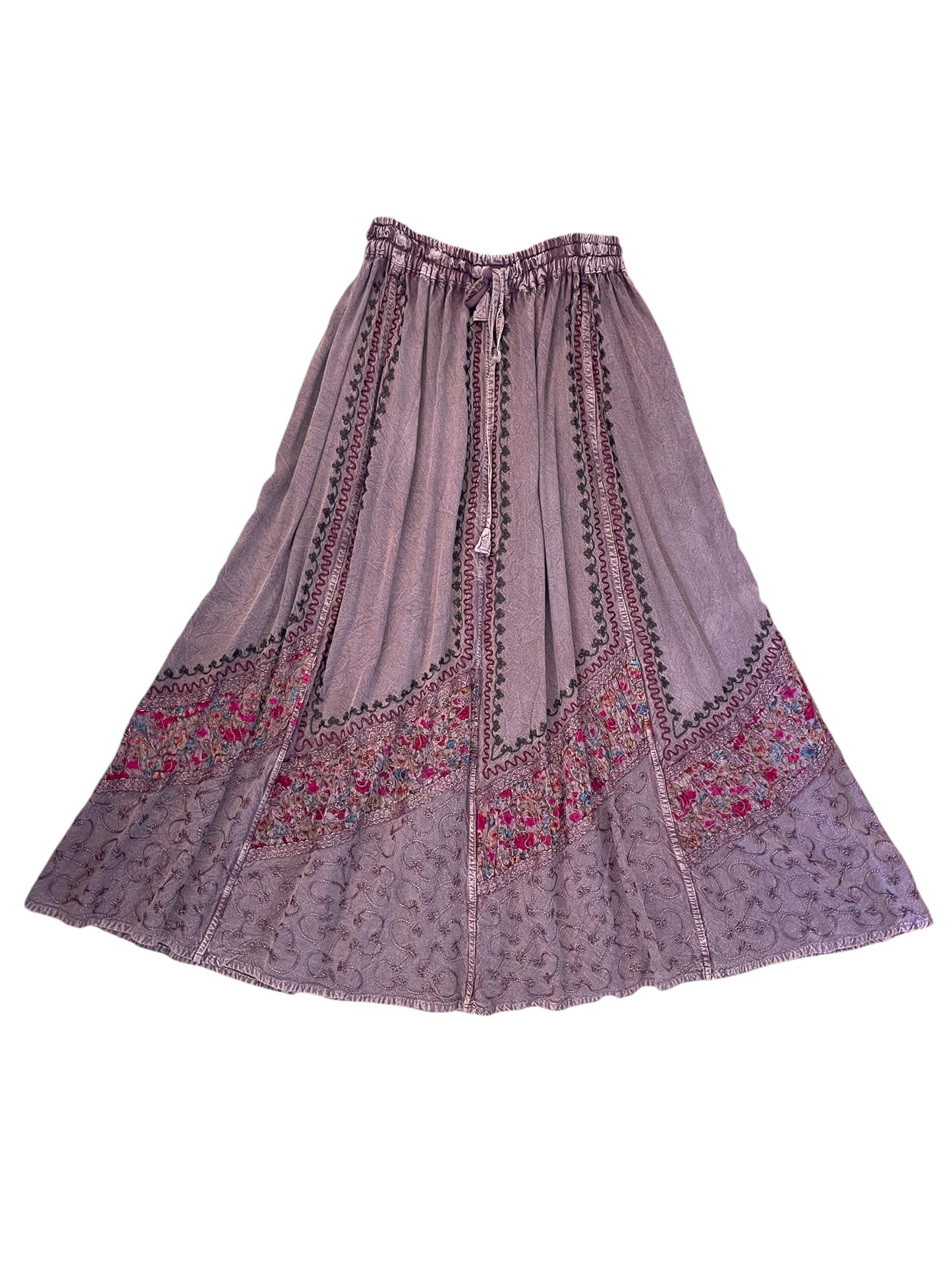 Indian Embroidered & Patch Maxi Skirt