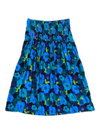 Corduroy Retro Print Floral Maxi Skirt