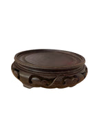 VTG Ornate carved dark hardwood vase stand