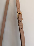 Sportsgirl Boho Faux Suede Saddle Crossbody Bag Whipstitch Detail Beige