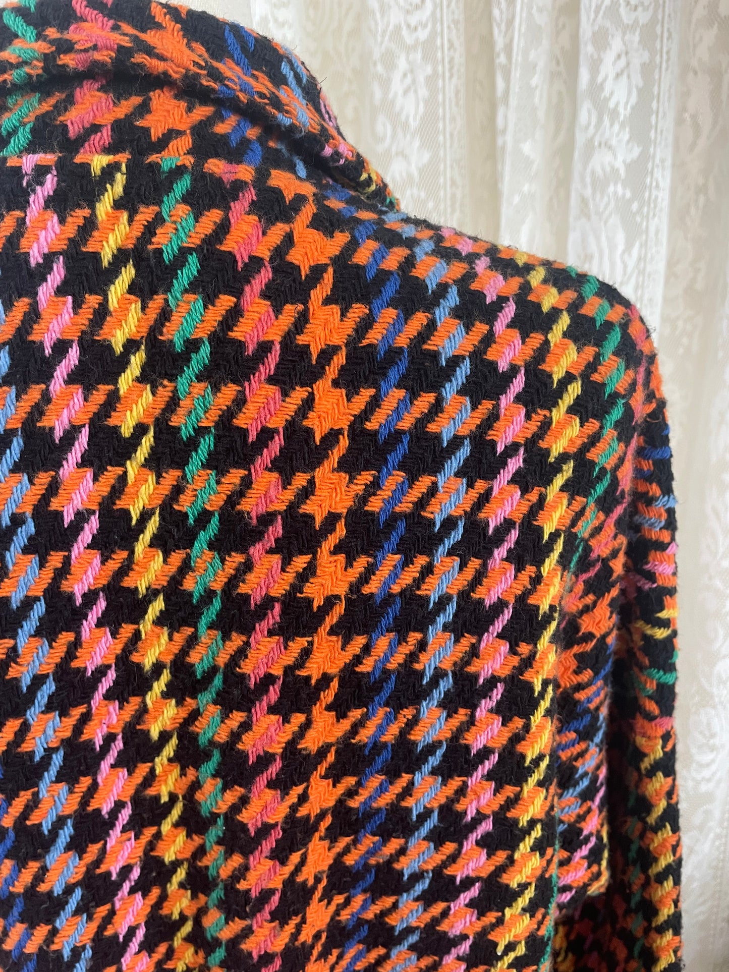 Vibrant Houndstooth Style Shacket