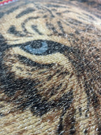 Tiger print poncho with fringe