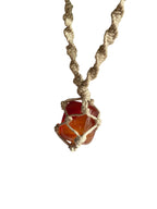 Hemp Necklace with Carnelian Tumble