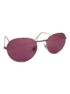 Pink shade retro sunglasses with gold frames