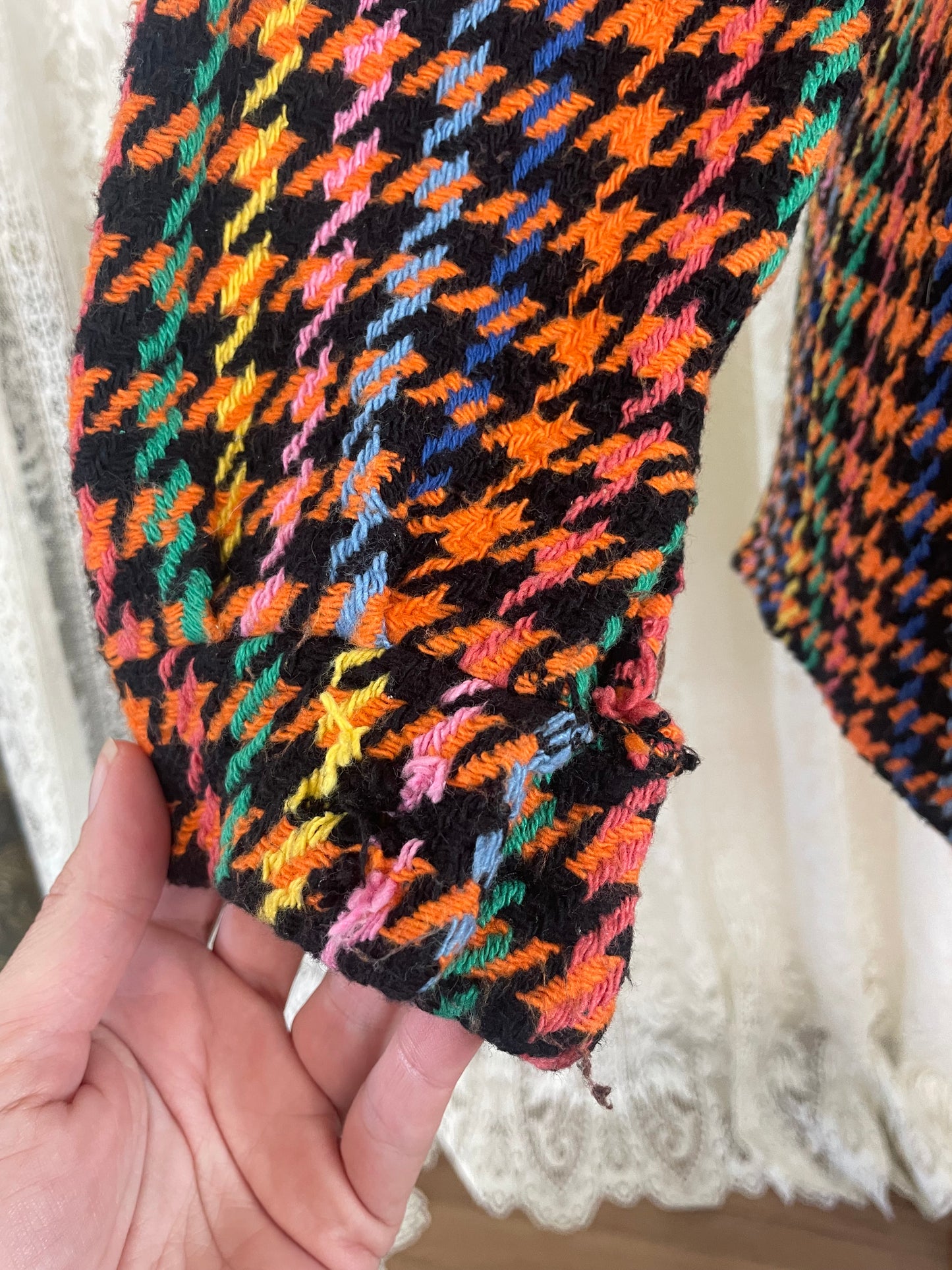 Vibrant Houndstooth Style Shacket