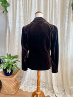 Vintage 90s N&B Classic Brown Velvet Blazer (Made in Spain) - Size AU 12