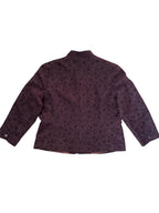 Vintage 90s Chocolate Brown Jacquard Blazer