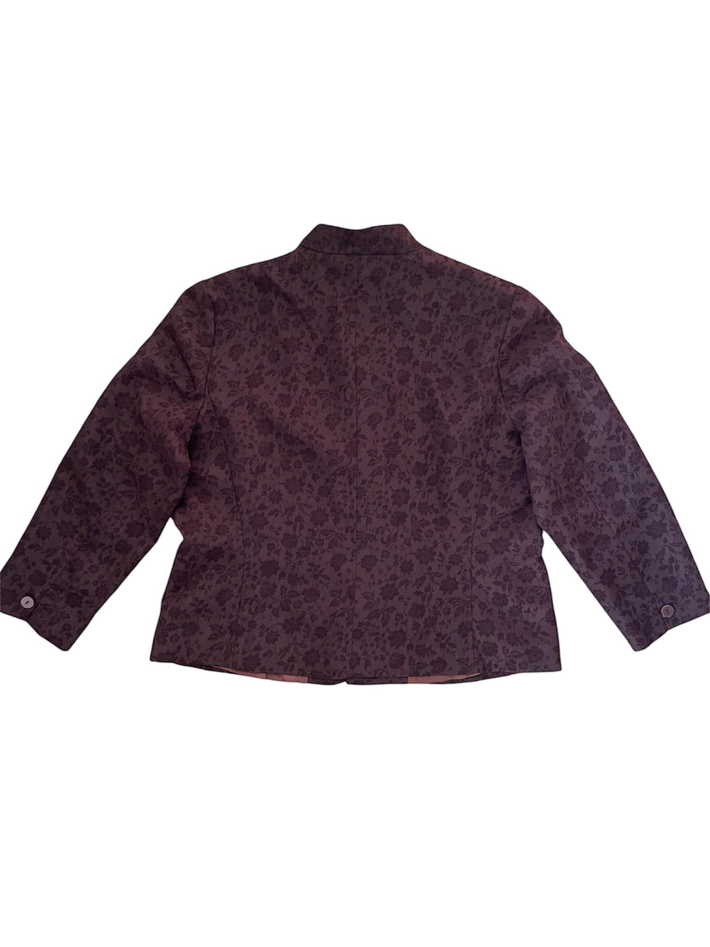 Vintage 90s Chocolate Brown Jacquard Blazer