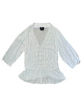 White Peasant Style Long sleeve blouse