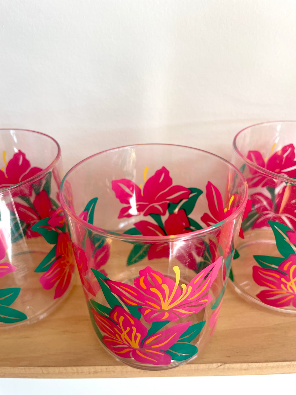Retro 70s 80s Set of 3 of 3 Plastic Tumblers
