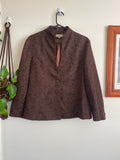 Vintage 90s Chocolate Brown Jacquard Blazer