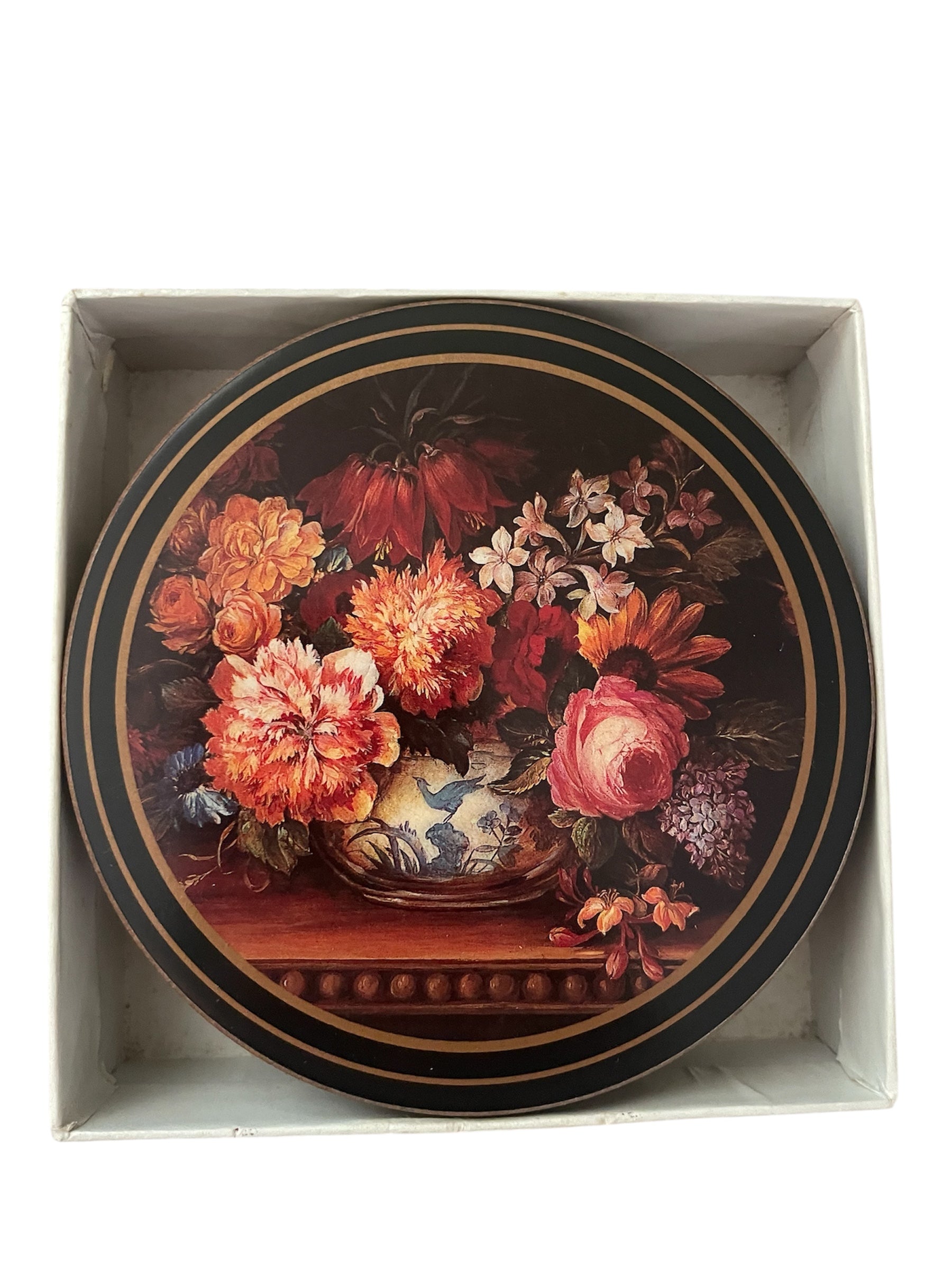 Vintage Pimpernel “Flemish Flowers” ROUND Drink Coasters