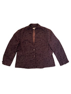 Vintage 90s Chocolate Brown Jacquard Blazer