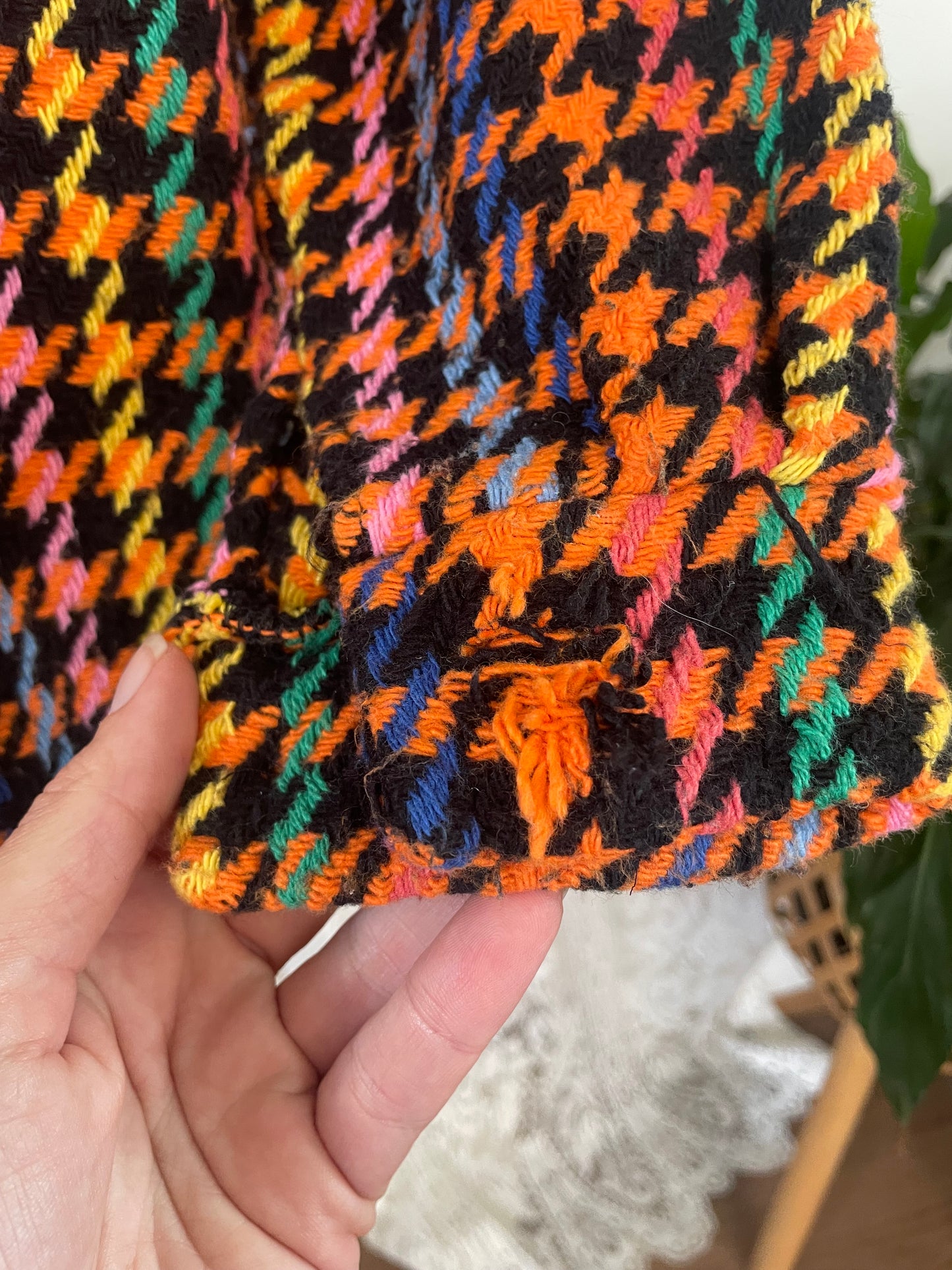 Vibrant Houndstooth Style Shacket