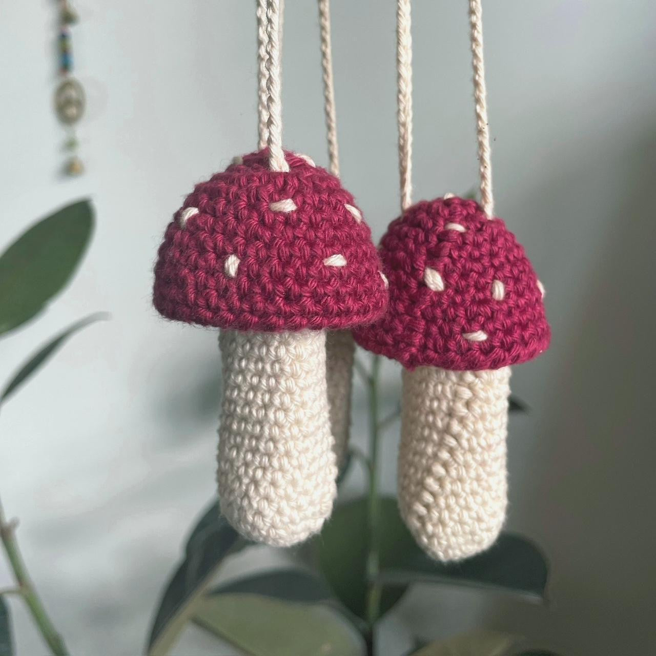 Crochet Mushroom Stash Necklace