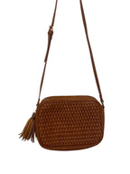 Tan Crossbody Faux Leather Bag with Tassel