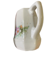 Mini porcelain creamer with dainty purple & pink floral design
