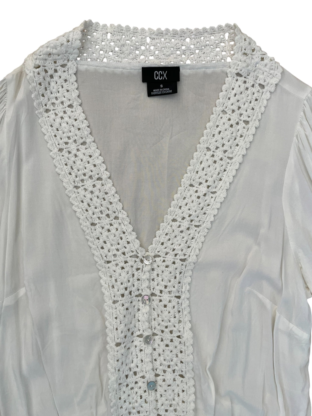 White Peasant Style Long sleeve blouse