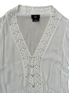White Peasant Style Long sleeve blouse
