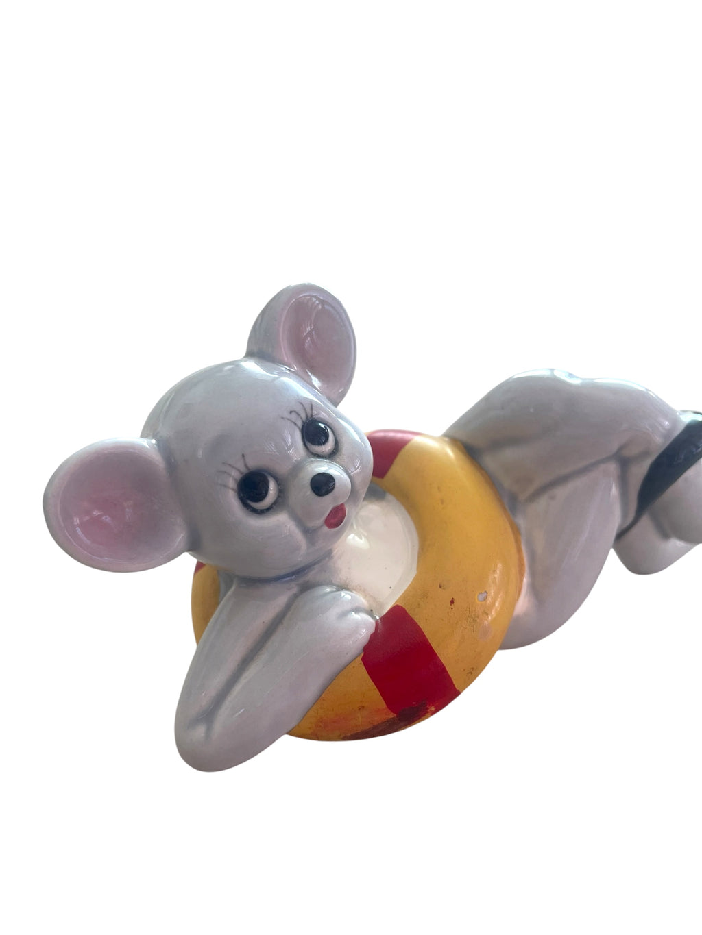Bathing Beauty Vintage Ceramic Mouse with Life Preserver