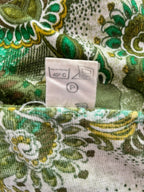 Vintage Sperla Green Psychedelic Paisley Shirt – 1970s Dagger Collar Blouse Sz 14