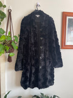 Black Faux Fur Coat with Button up front Sz 10