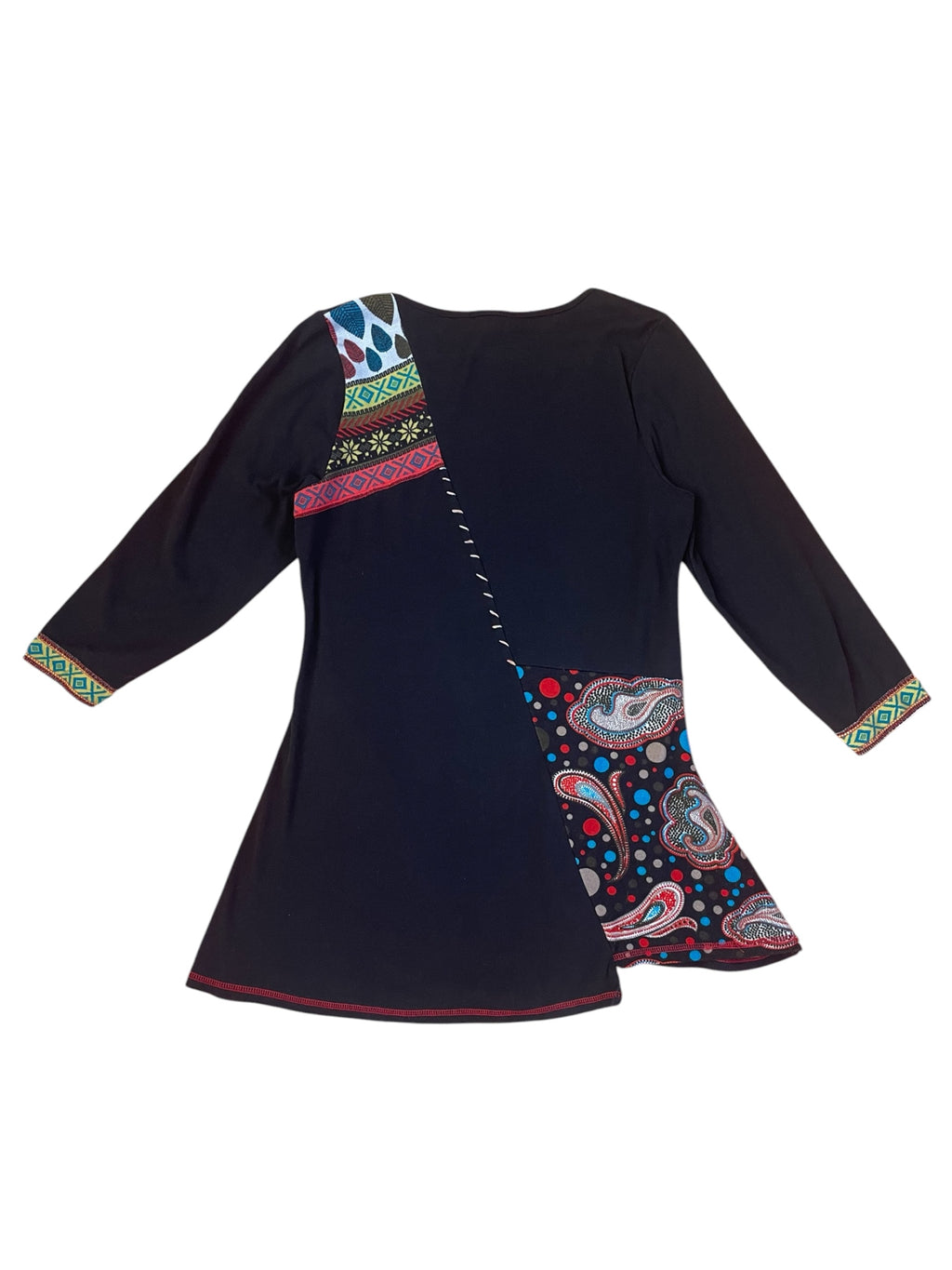 Bold pattern asymmetric mini dress/top