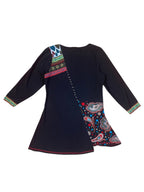 Bold pattern asymmetric mini dress/top