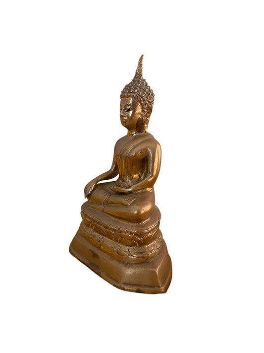 Hollow Brass Buddha Statue 17cm