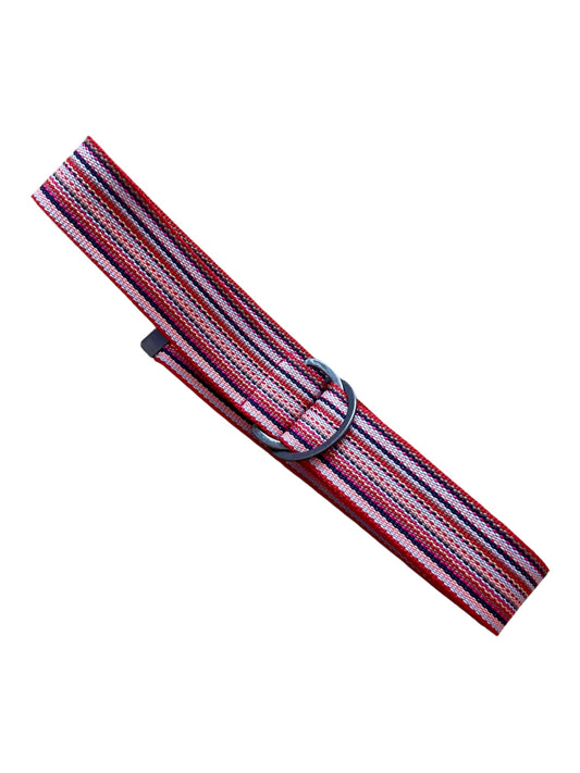 Multicolour striped military style belt