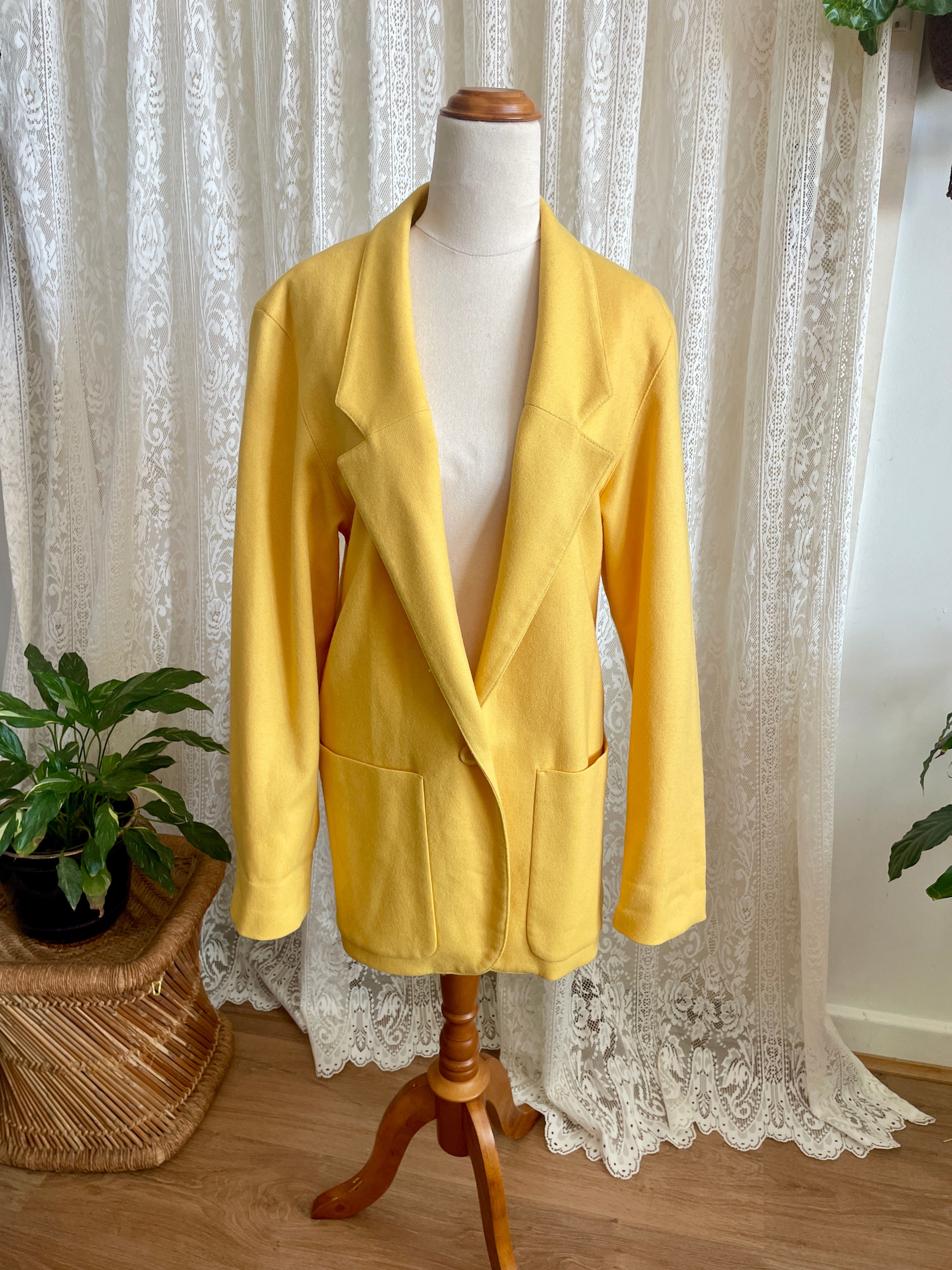 Vintage 1980s KGR 100% Pure New Wool Longline Blazer (Made in USA) - Size AU 10